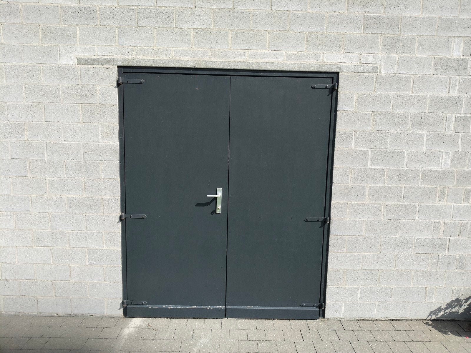 enkele en dubbele deur in betonplex voor tuinberging of opsl, Ophalen, 80 tot 100 cm, 200 tot 215 cm, Hout