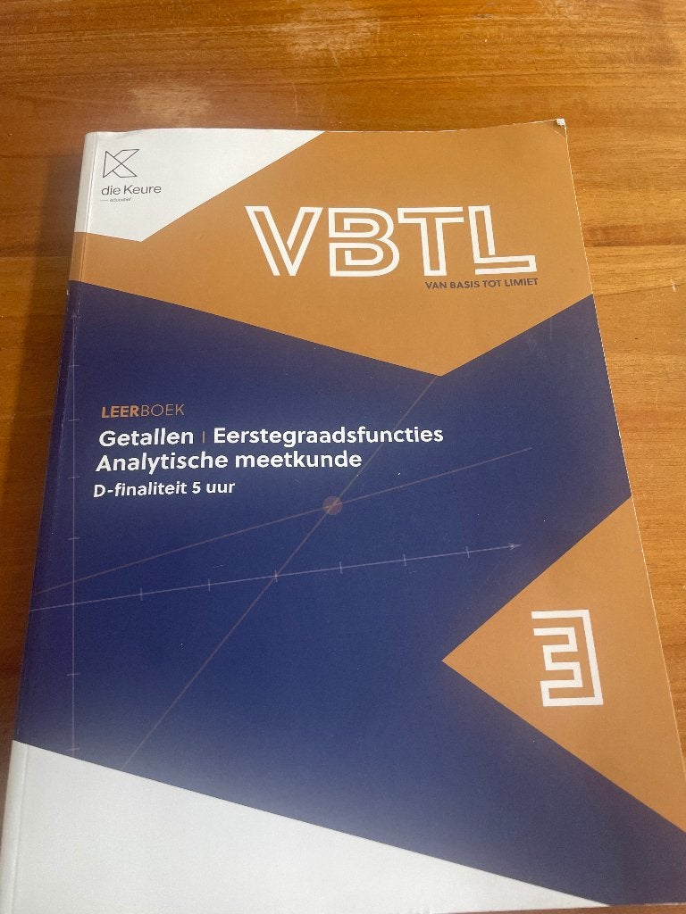 Leerboek VBTL Getallen  3e middelbaar, Boeken, Schoolboeken, Ophalen, ASO, Wiskunde A, Die keure