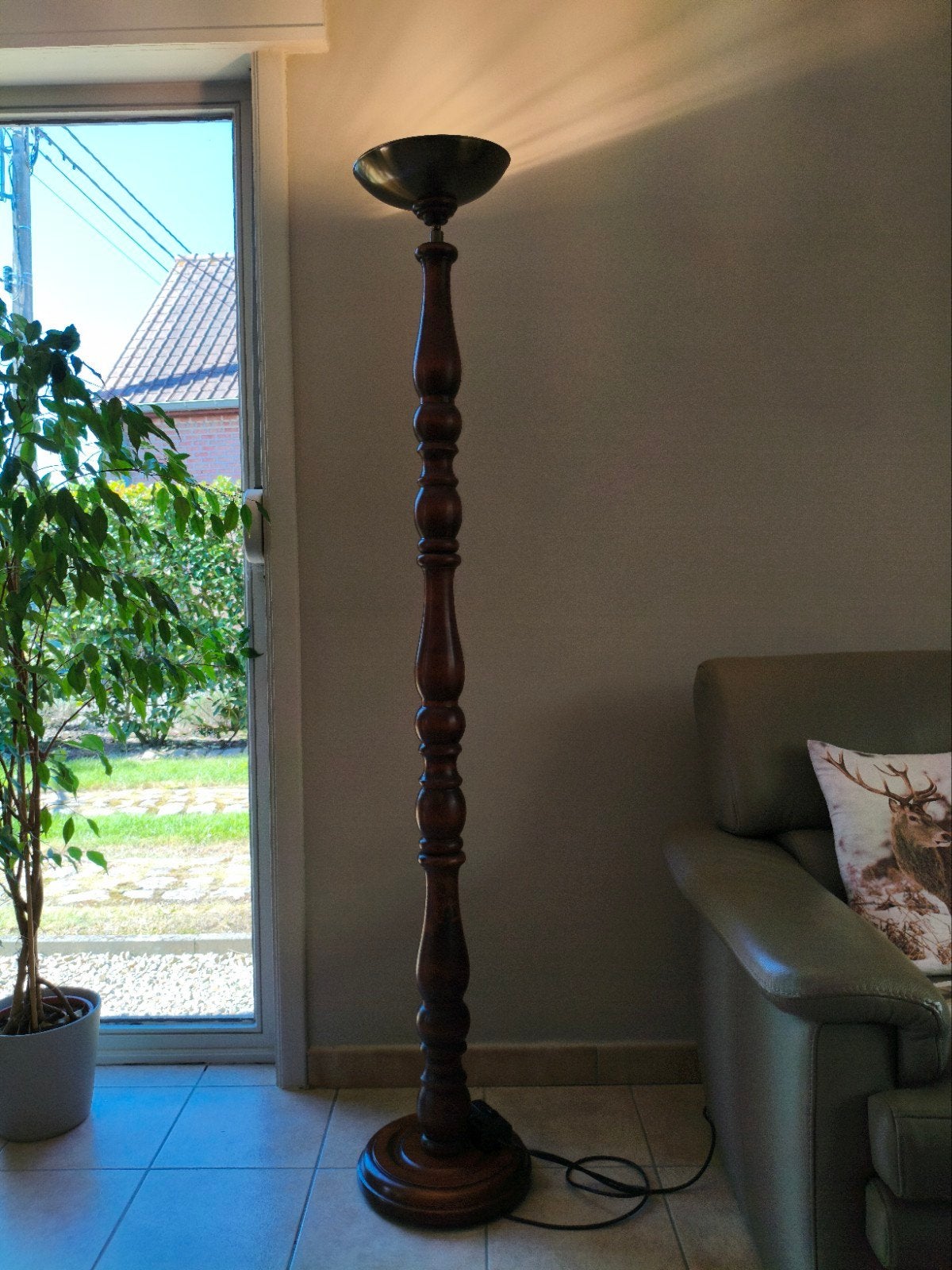 lampe lampadaire sur pied en bois, Maison & Meubles, Enlèvement, Bois