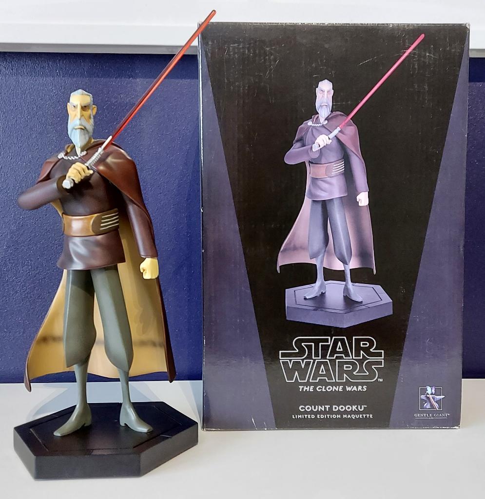 Gentle Giant Star Wars The Clone Wars Animated Dooku, Collections, Enlèvement ou Envoi, Neuf, Statue ou Buste