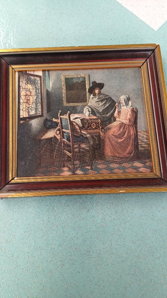 Petit tableau Vermeer, Maison & Meubles, Accessoires pour la Maison | Miroirs, Moins de 100 cm, Enlèvement, Utilisé, Rectangulaire