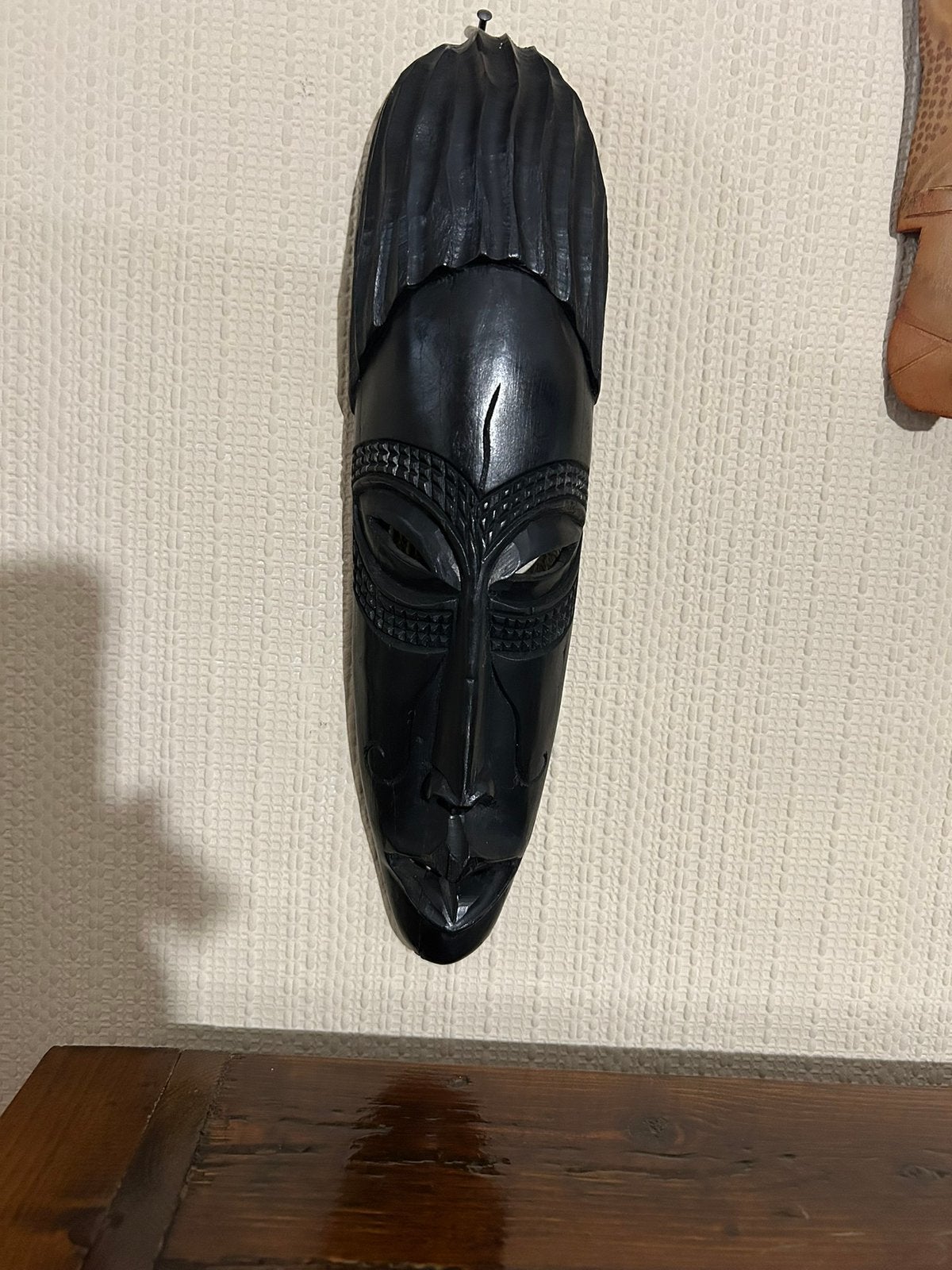 Klein zwart Afrikaans masker, Ophalen, Zo goed als nieuw, Zwart