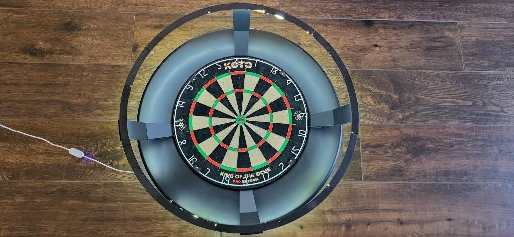 Dartsblok + ring + verlichting, Sport en Fitness, Darts, Ophalen of Verzenden, Gebruikt, Dartbord