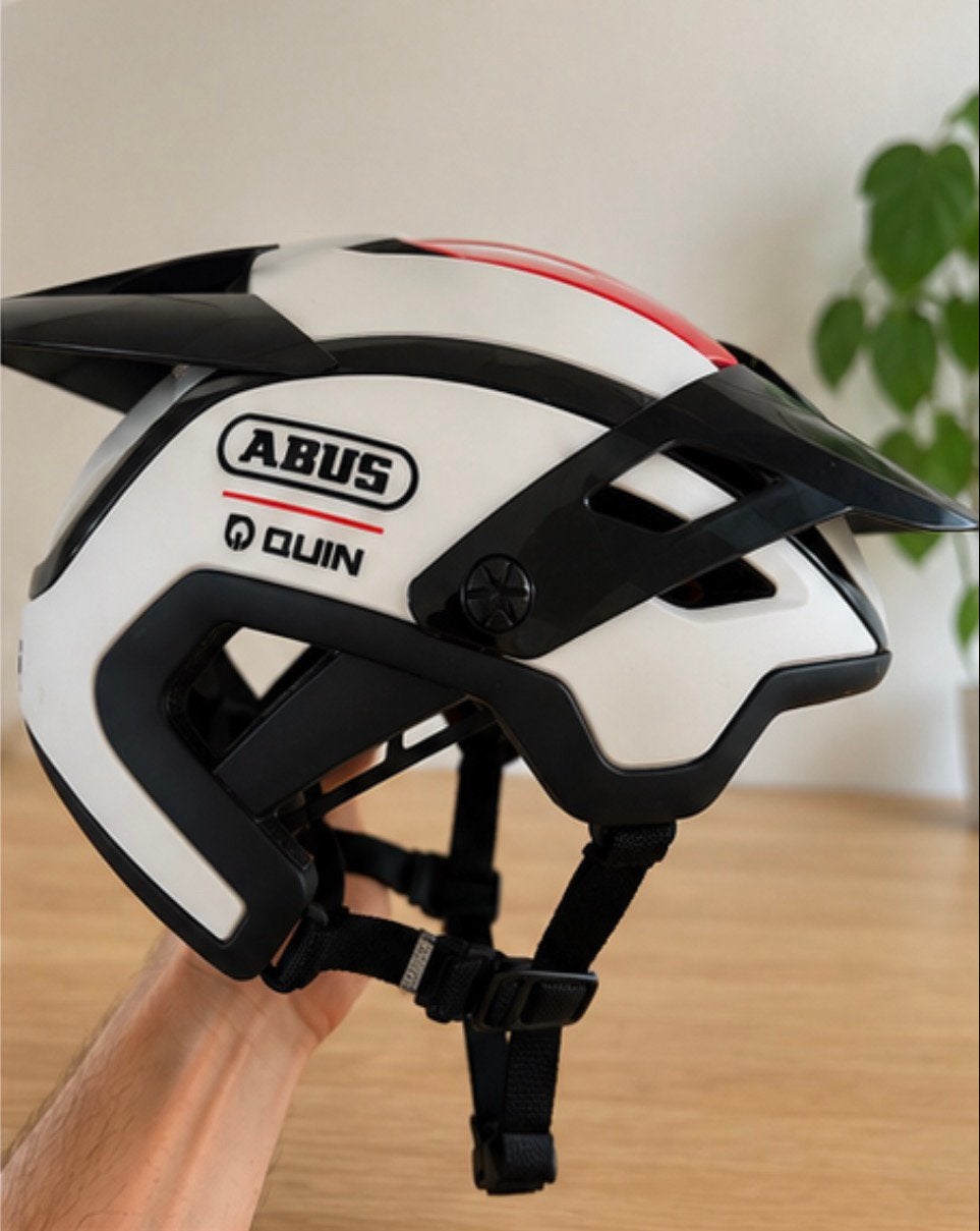 ABUS Montrailer Q QUIN fietshelm –nieuwstaat– wit/zwart/rood, Ophalen of Verzenden, Nieuw, L, Heer