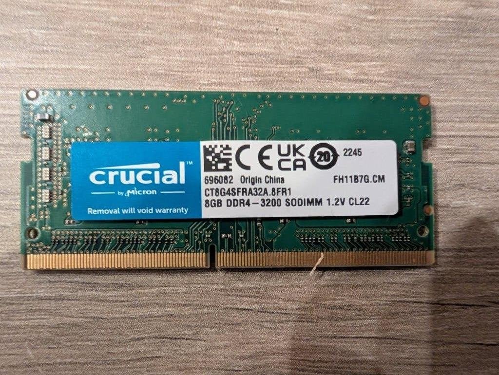 2x Crucial 8GB DDR4-3200 SODIMM, Computers en Software, RAM geheugen, Zo goed als nieuw, DDR4, Ophalen