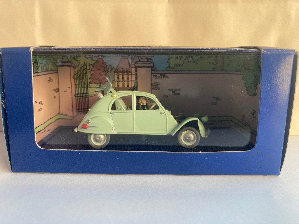 Tintin Citroën 2CV en pratique 1:43 Atlas — certificat, Enlèvement ou Envoi, Tintin, Comme neuf, Statue ou Figurine