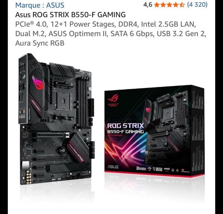 ASUS ROG STRIX B550-F GAMING, Enlèvement ou Envoi, Neuf, AMD, DDR4