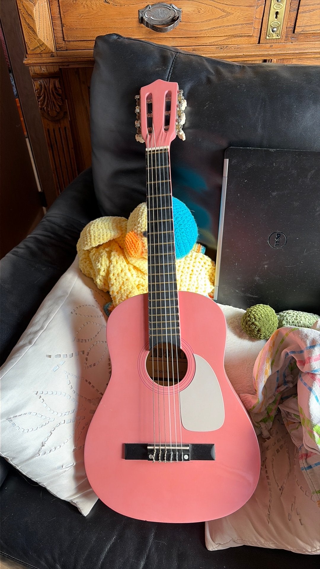 Roze gitaar, Muziek en Instrumenten, Ophalen, Gebruikt