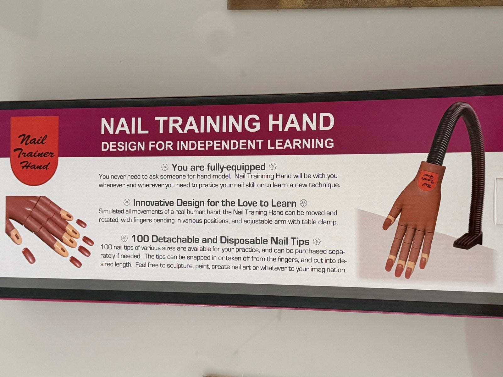Oefenhand voor beginnende nagelstyliste, Ophalen, Zo goed als nieuw