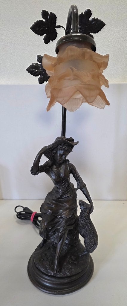 Lampe de table avec image., Enlèvement ou Envoi, Comme neuf, Autres matériaux, 50 à 75 cm