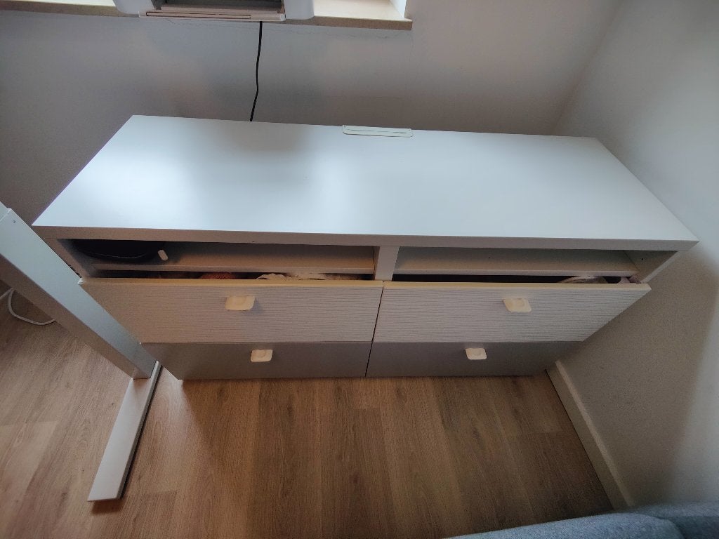 Meuble TV / Rangement IKEA BESTÅ (Gris/Blanc), Moins de 100 cm, Comme neuf, 100 à 150 cm, Enlèvement