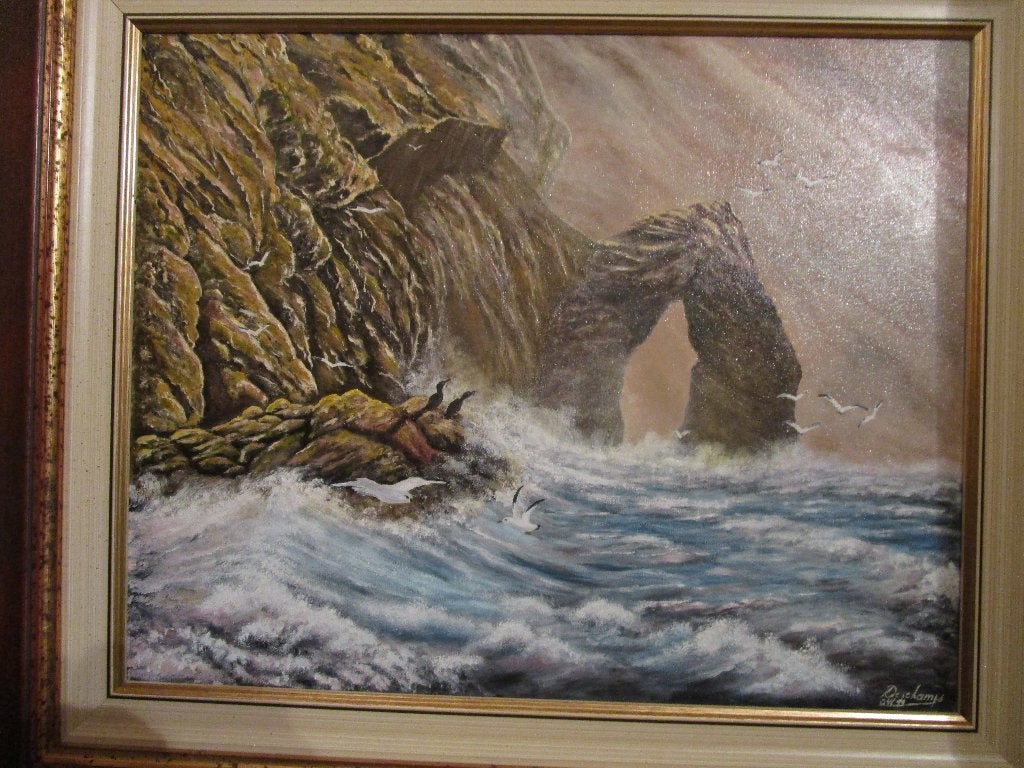 Olieverfschilderij van het landschap 47/58, Ophalen, Doek, Realistisch, Landschap
