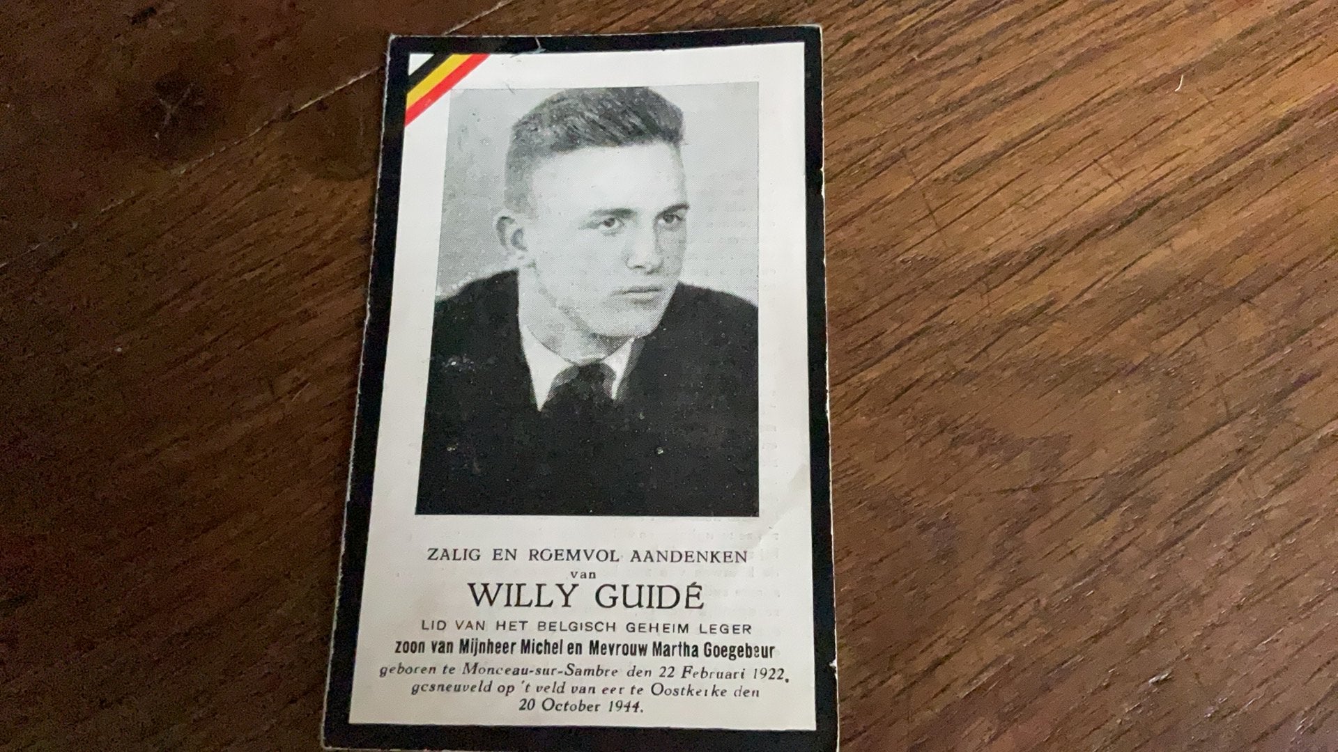 Victime de guerre 1944 Oostkerke, Enlèvement ou Envoi