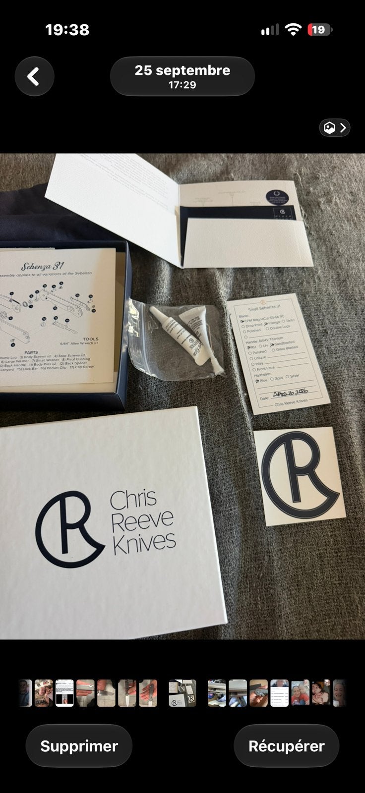 Couteau chris reeve sbenza small, Collections, Enlèvement ou Envoi
