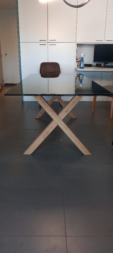 tafel, Huis en Inrichting, Ophalen, Eikenhout, 50 tot 100 cm, Zo goed als nieuw