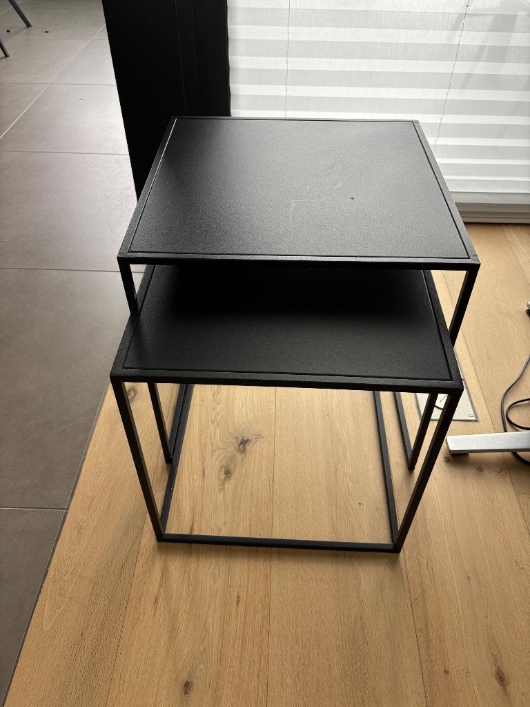 Bijzettafeltjes, Ophalen, Minder dan 45 cm, Metaal of Aluminium, Vierkant
