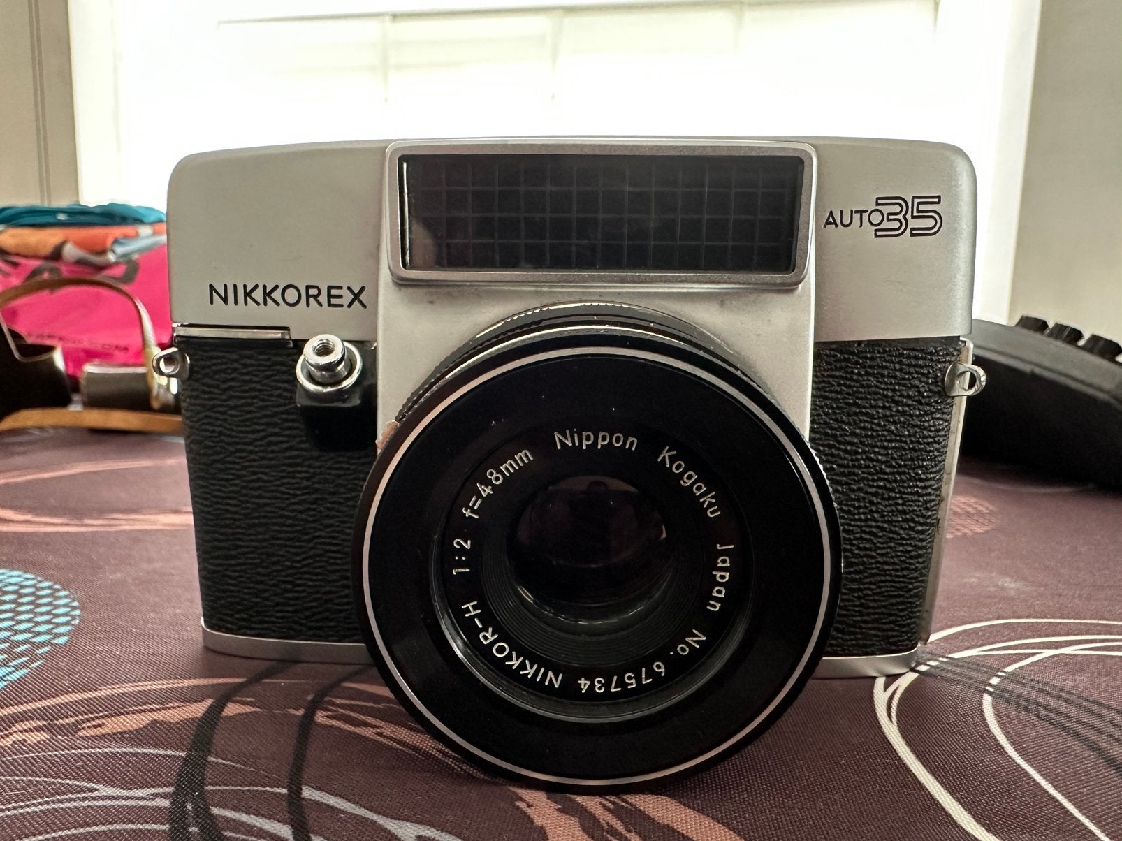 Vintage fototoestel Nikkorex auto35 - voorloper Nikon, Enlèvement ou Envoi, Ne fonctionne pas, Nikon
