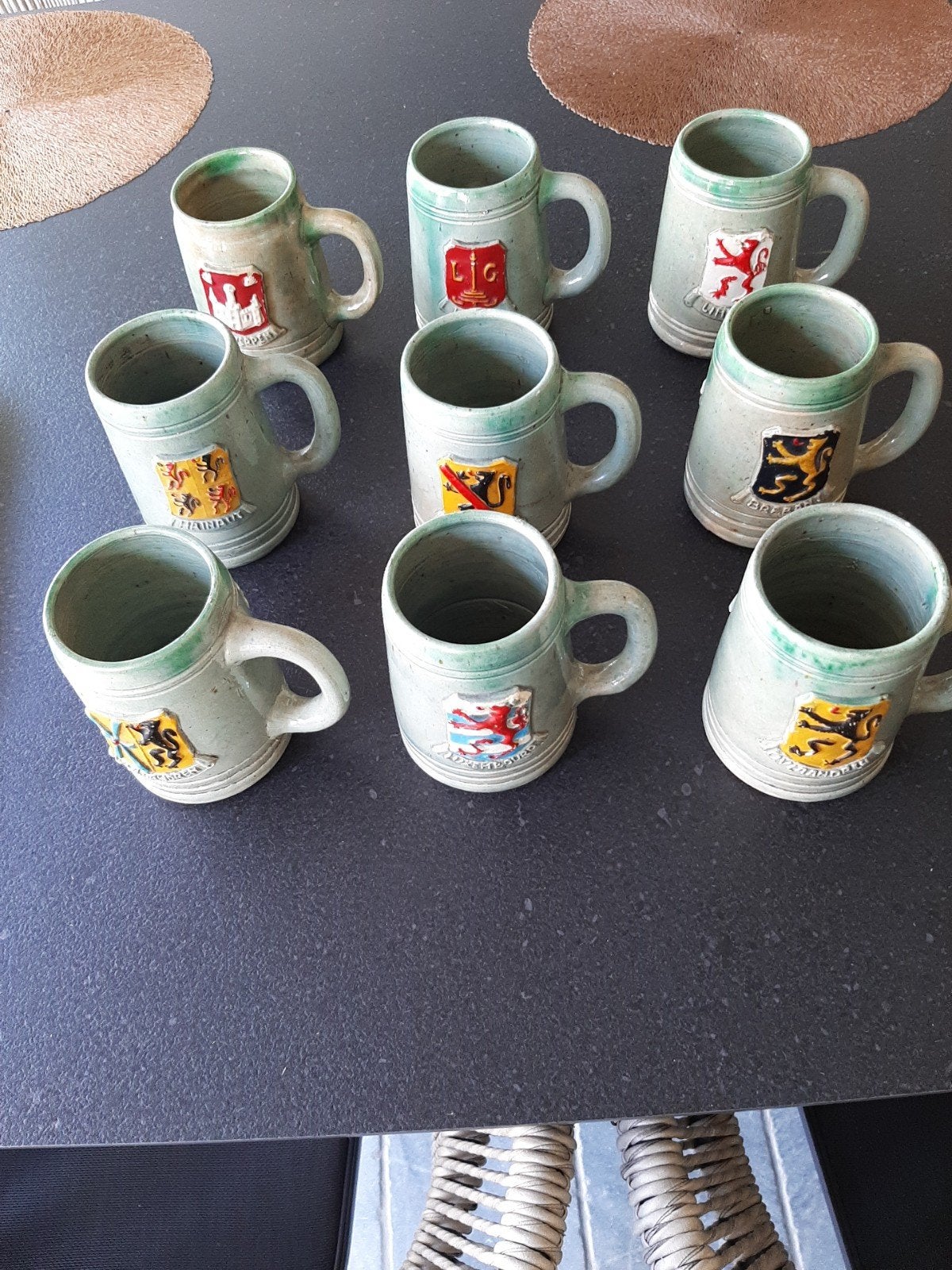 Mooi bewaarde volledige reeks bierpotten van ANGLO BELGE, Ophalen