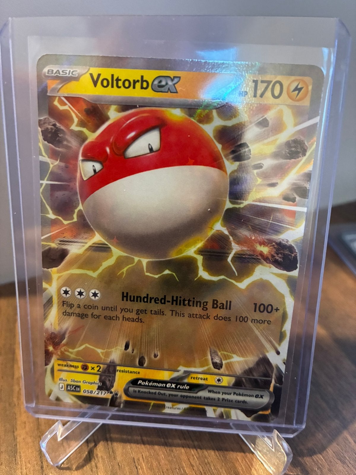 Pokemon voltorb ex ascended heroes, Ophalen of Verzenden, Zo goed als nieuw, Booster