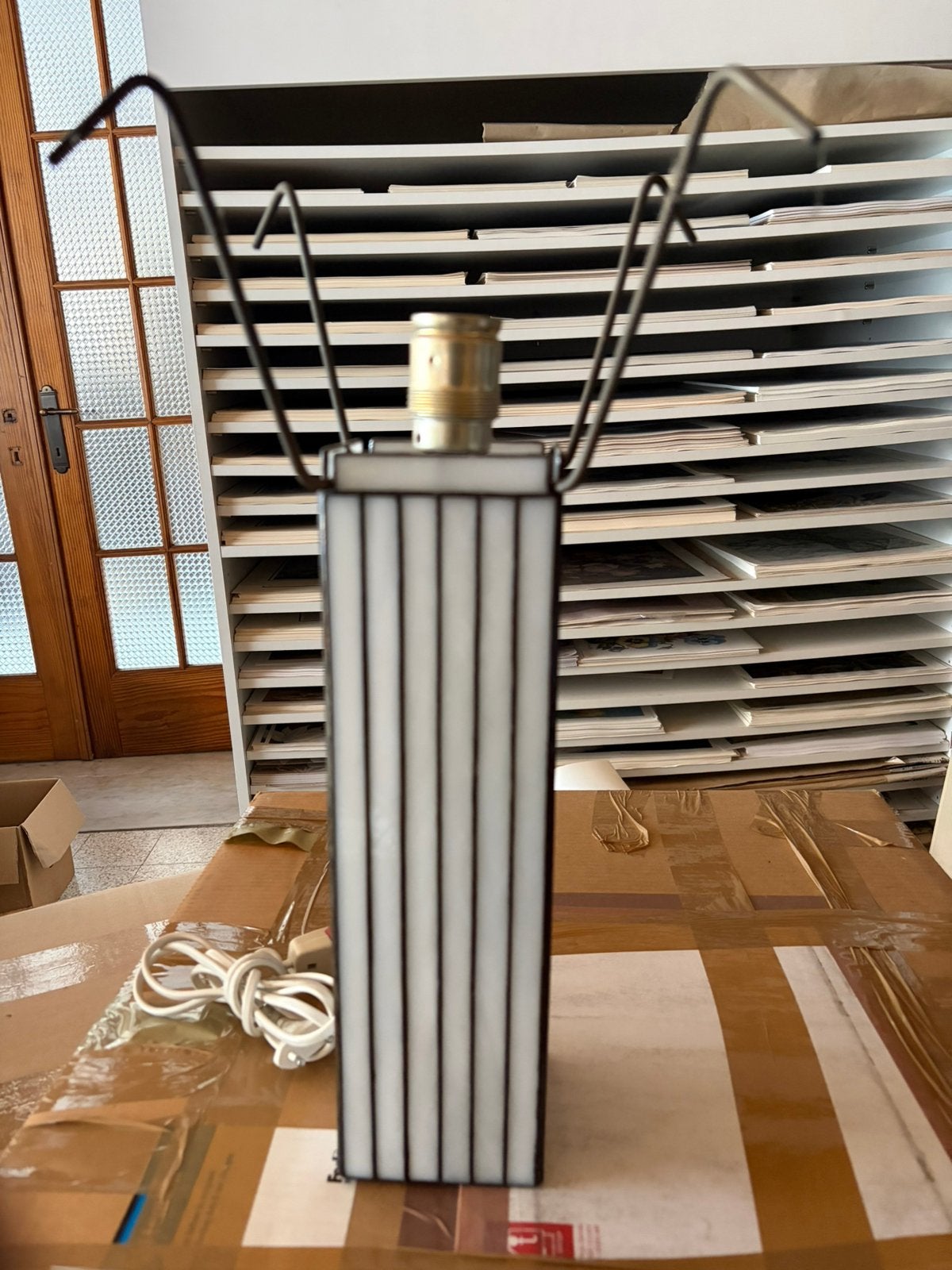 Lampe de table vintage spéciale de style Tiffany faite, Enlèvement ou Envoi, Comme neuf, Verre