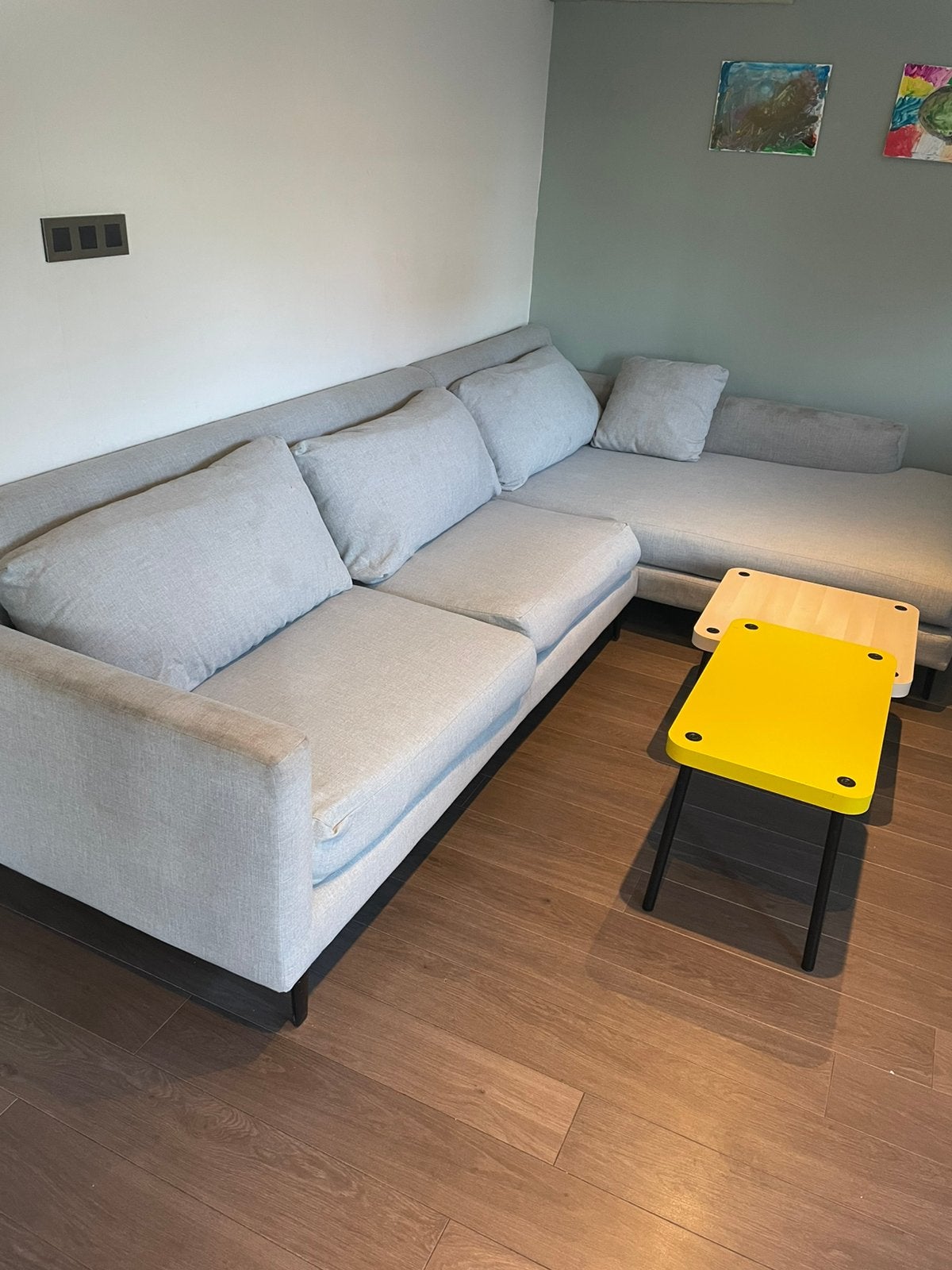 Zetel met longchair Passe Partout grijs, Enlèvement, Utilisé, Tissus, Cosy