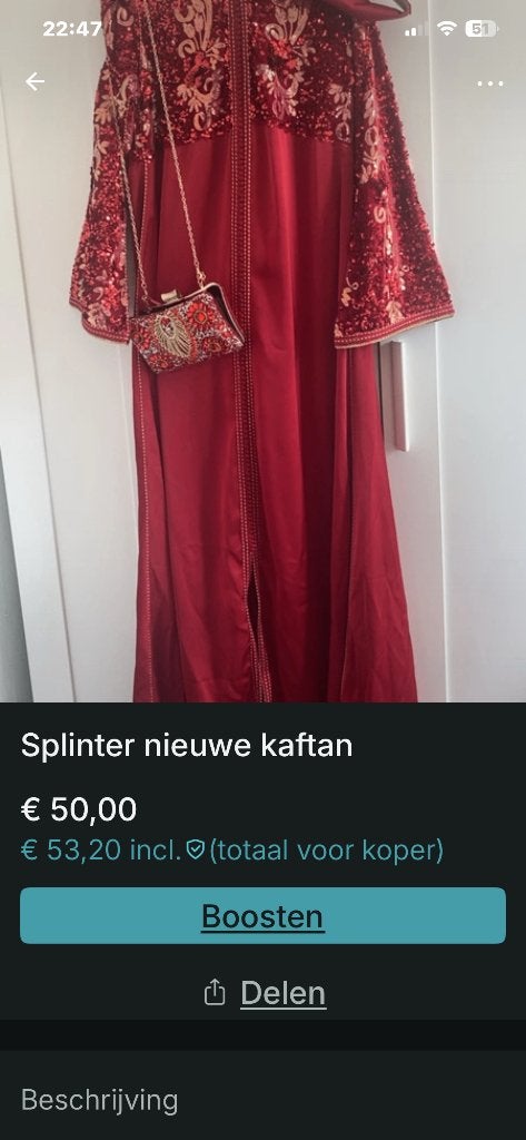 Kaftan, Maat 38/40 (M), Galajurk, Verzenden, Geel