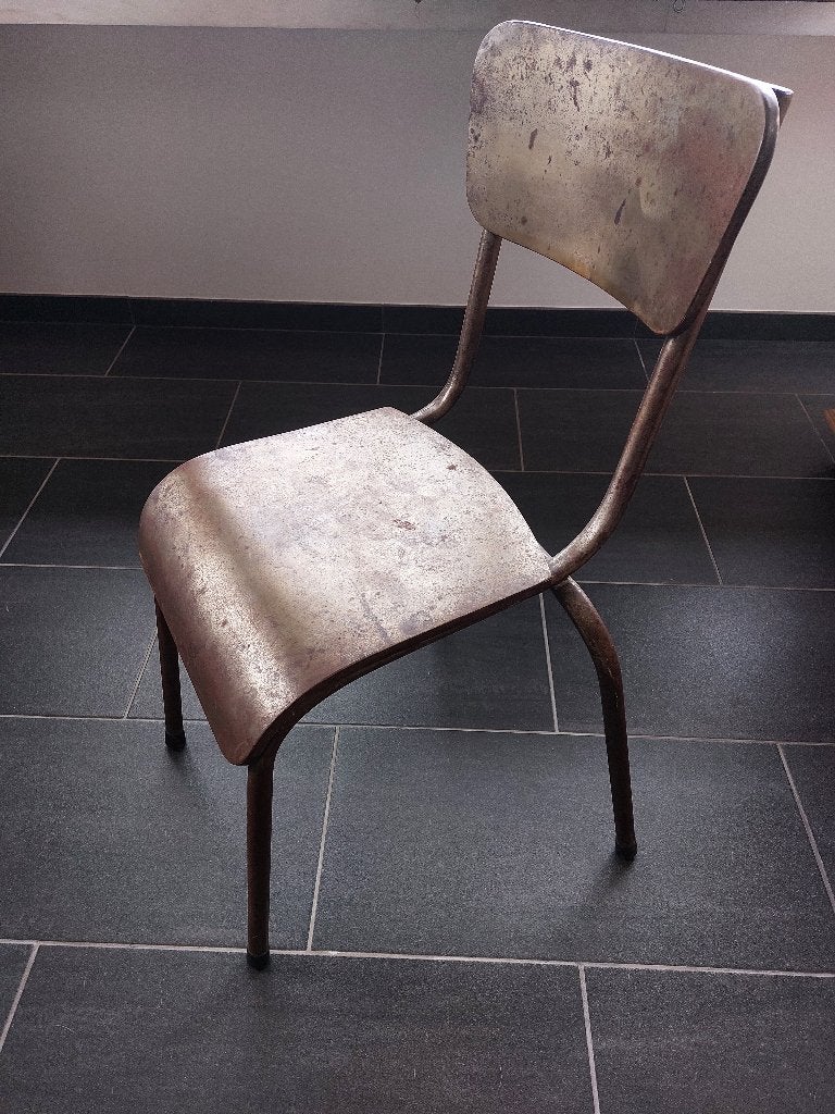 Prachtige patine design stoelen : 4 stuks, Maison & Meubles, Chaises, Enlèvement, Comme neuf, Métal