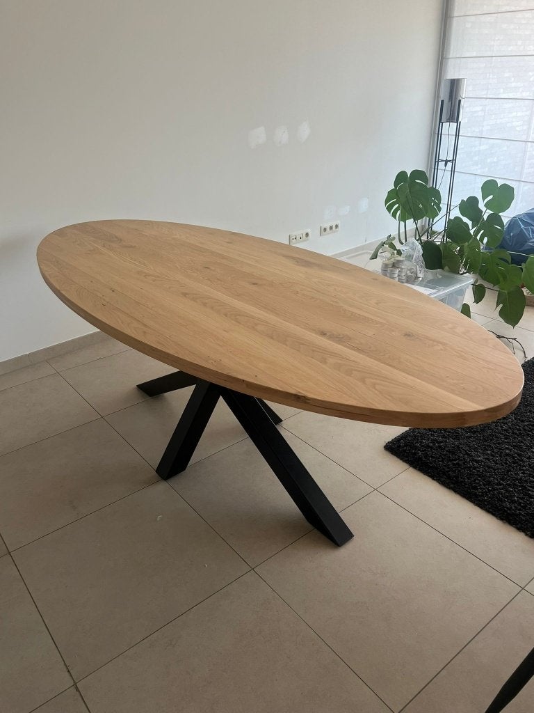Table ovale, Maison & Meubles, Tables | Tables à manger, Chêne, Comme neuf, 100 à 150 cm, Enlèvement