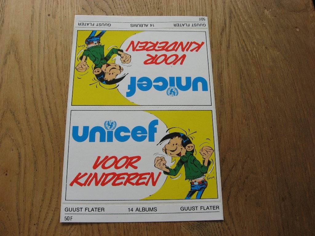 Guust Flater 14,5 x 21,5 cm Stickers, Verzamelen, Ophalen, Nieuw, Strip of Tekenfilm
