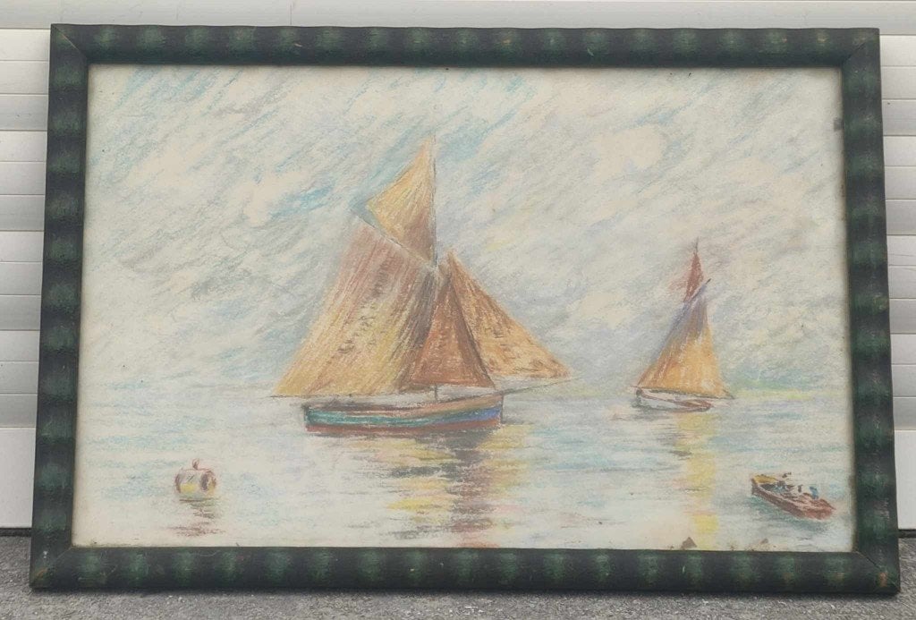 pastel marine, Antiquités & Art, Enlèvement ou Envoi