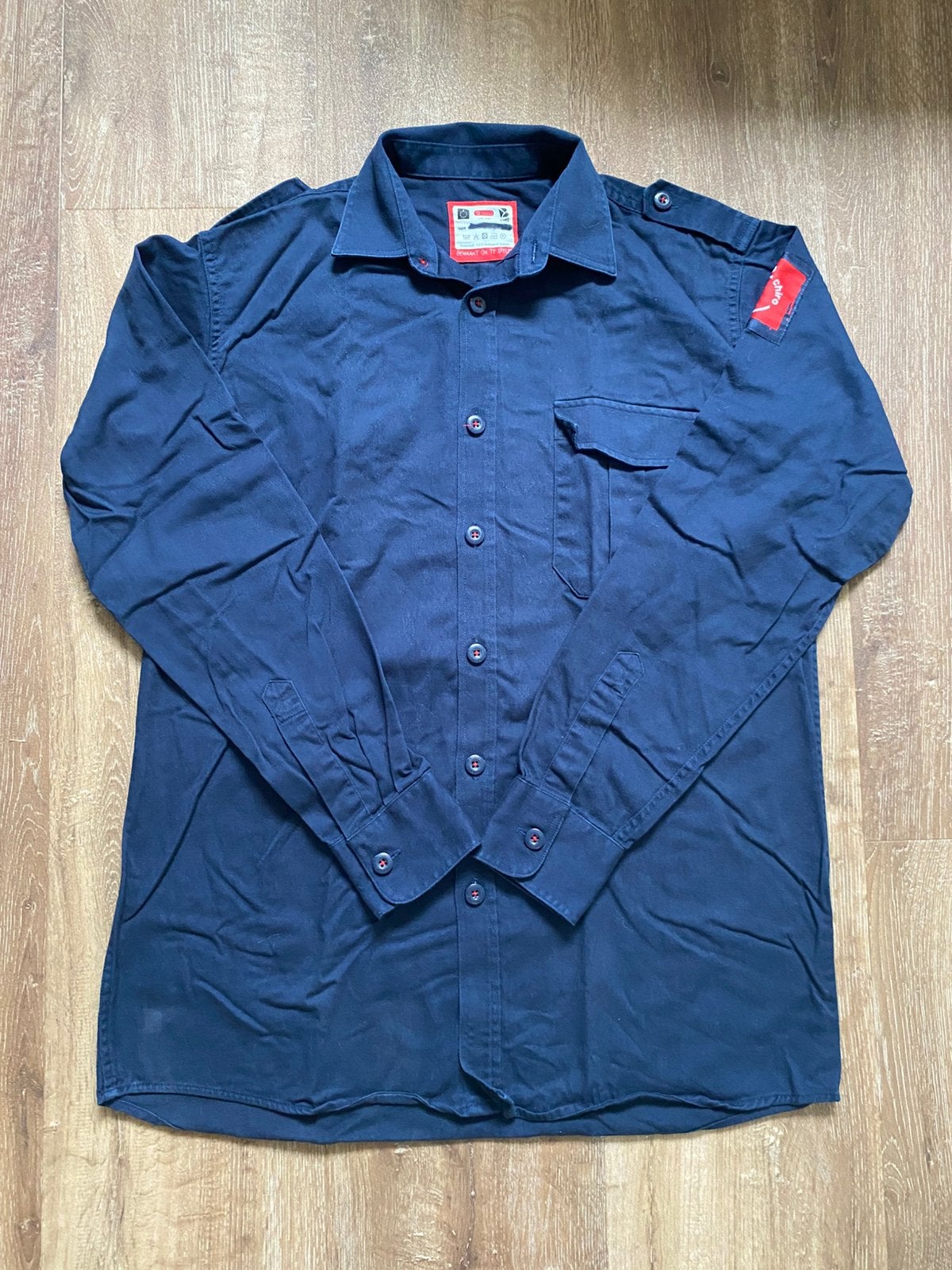 Chiro blauw hemd maat 152, Kinderen en Baby's, Ophalen, Zo goed als nieuw, Jongen of Meisje, Overhemd of Blouse