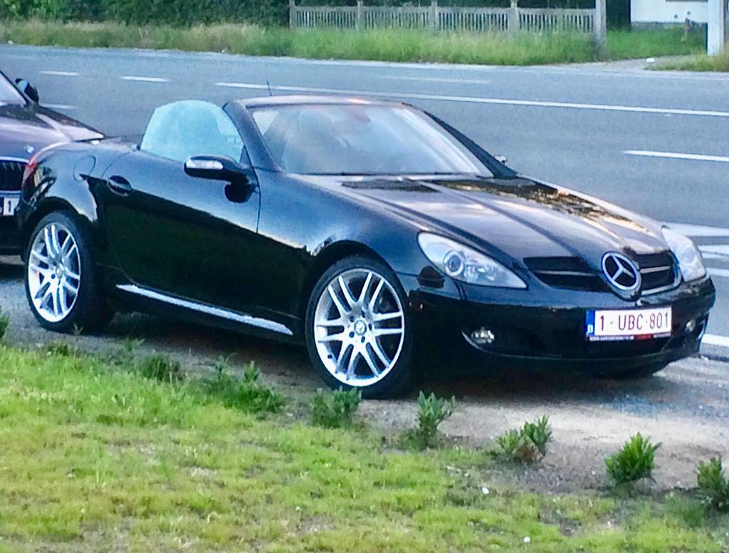 Zeer mooie Mercedes SLK full-option, zwart, Auto's, Euro 5, Achterwielaandrijving, Zwart, 4 cilinders
