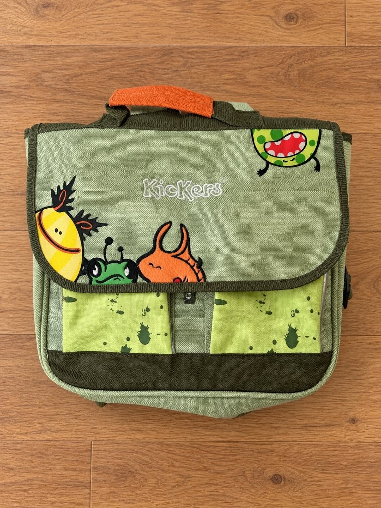 Sac à dos/sacoche Kickers Green Monsters pour enfant, Enlèvement ou Envoi, Utilisé, Vert, Porte-documents ou Cartable