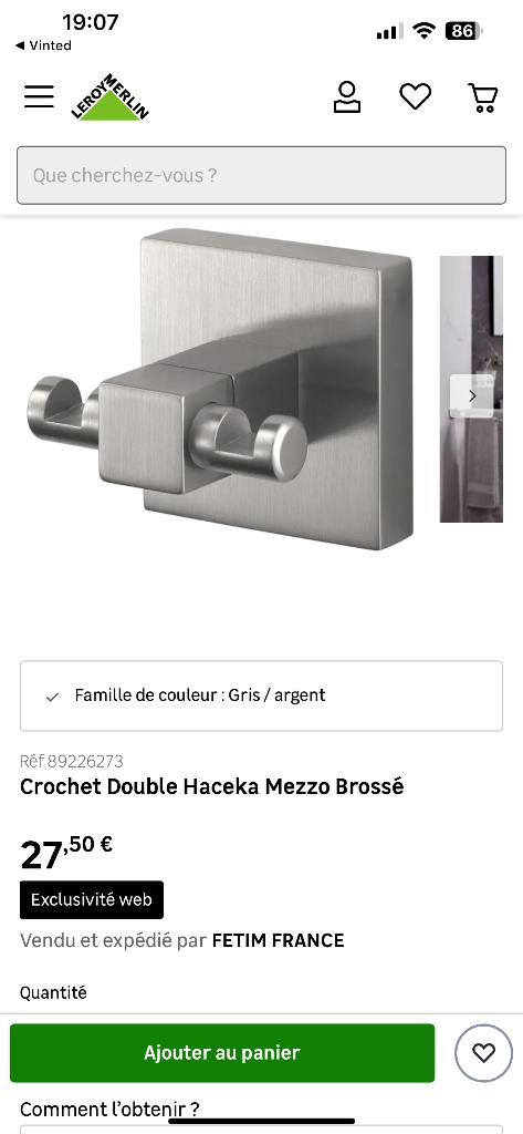 Porte serviette, Enlèvement ou Envoi, Neuf, Gris, Serviette