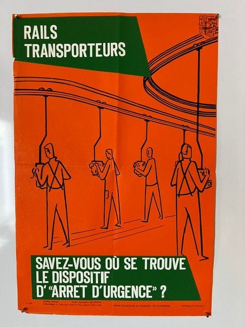 Affiche de sécurité industrielle contre les dangers de rails, Enlèvement