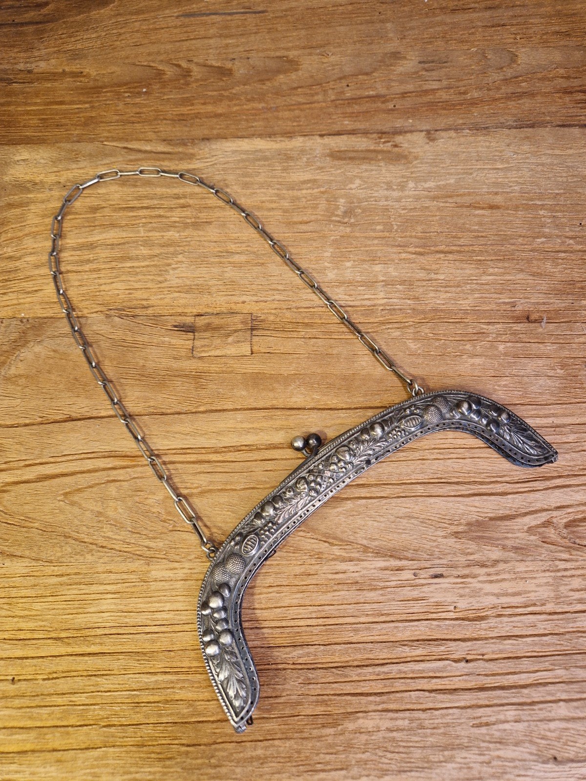 Antieke beursbeugel kraft alpacca, Ophalen of Verzenden, Zilver, Zilver