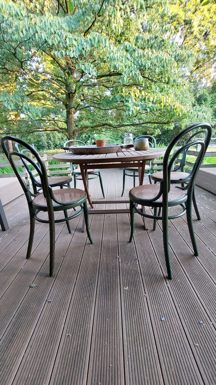 set van 6 Thonet stoelen, groen, Antiek en Kunst, Ophalen
