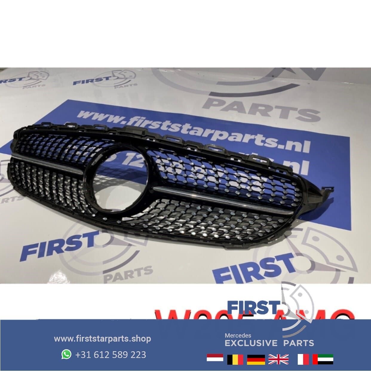 W205 C205 C43 AMG DIAMOND GRIL ZWART Mercedes C Klasse 2014-, Utilisé, -, -, Enlèvement ou Envoi