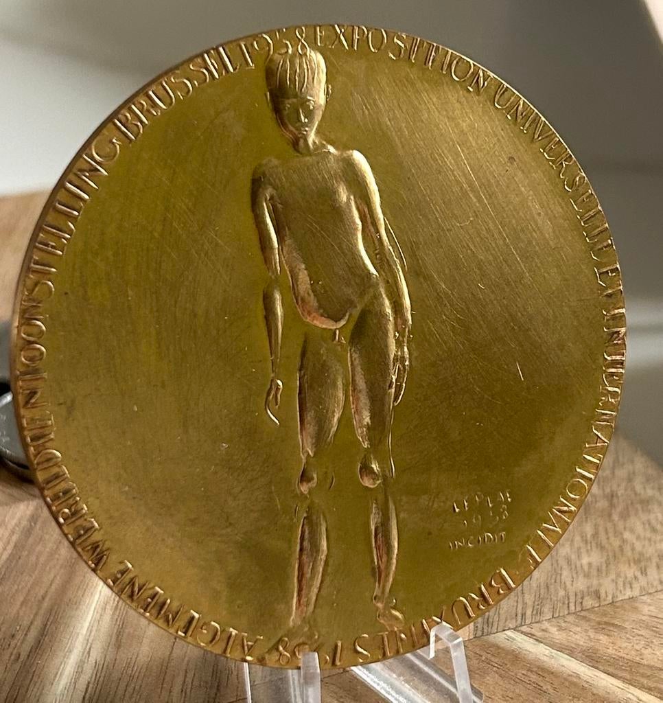 Medaille expo 1958 leplae + originele doos, Postzegels en Munten, Ophalen of Verzenden