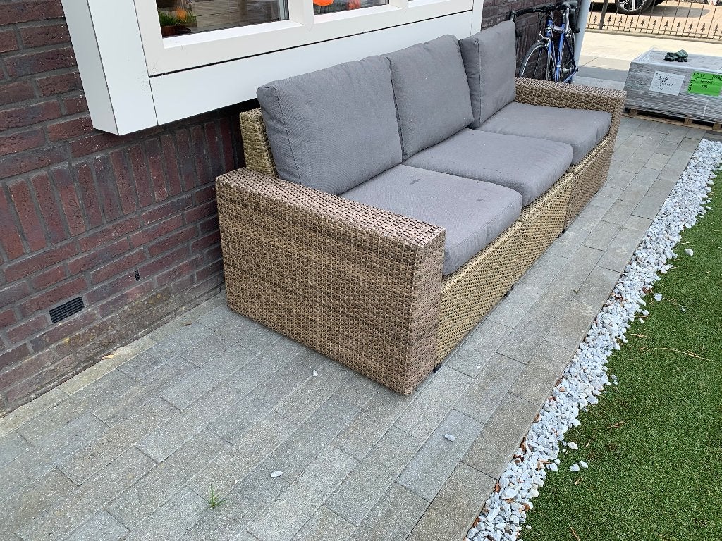 Rotan loungebank, Tuin en Terras, Ophalen, Gebruikt, Rotan, 3 zitplaatsen