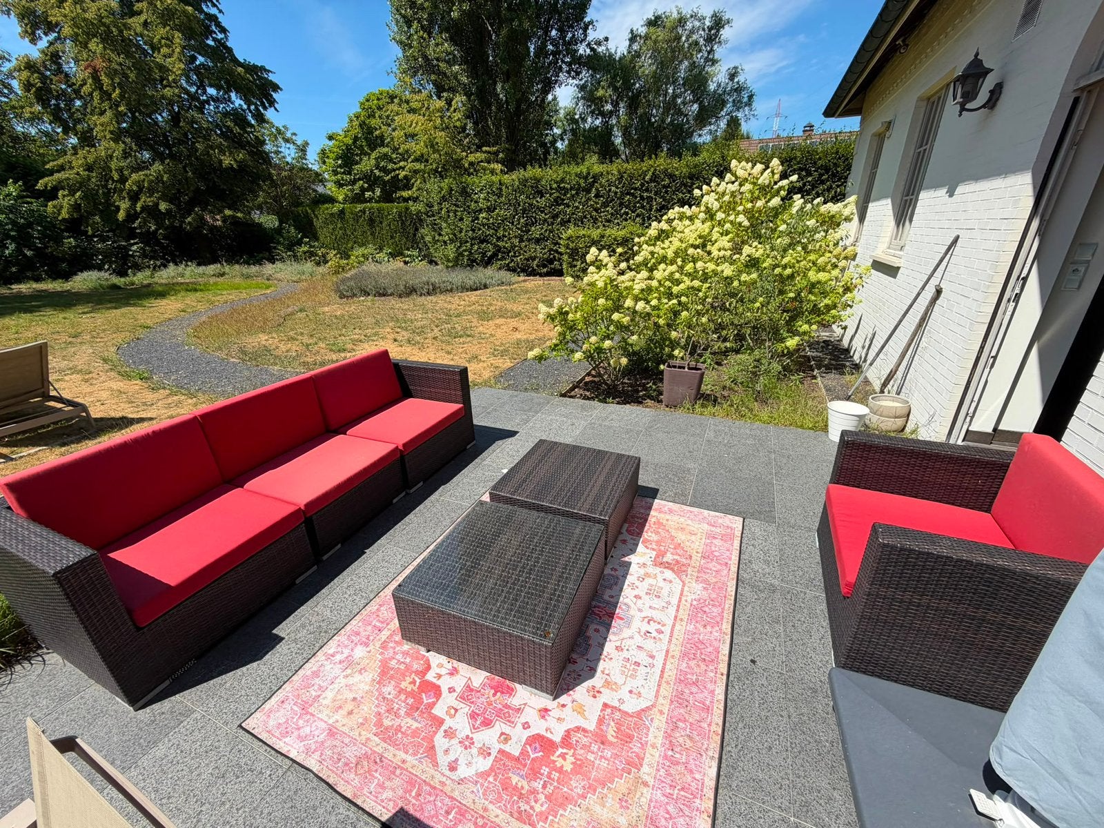 Tuin lounge set met kussens, Tuin en Terras, Ophalen, 5 zitplaatsen, Gebruikt, Loungeset