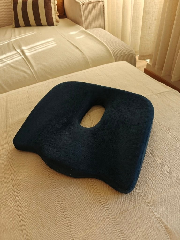 Coussin orthopédique à mémoire de forme en excellent état, Maison & Meubles, Enlèvement, Utilisé, Bleu, Coussin de soutien
