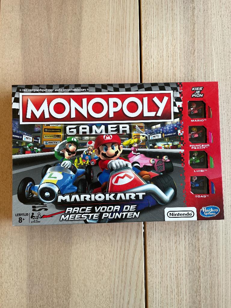 Monopoly gamer mariokart €5, Een of twee spelers, Ophalen of Verzenden, Zo goed als nieuw, Hasbro