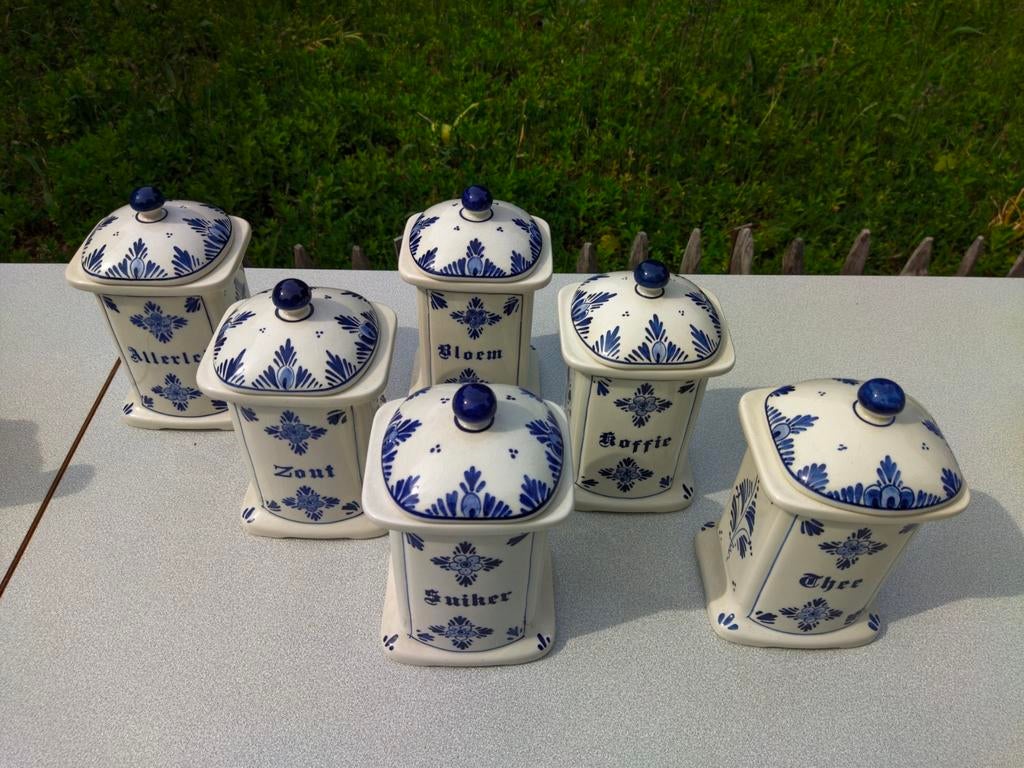 Zes keukenpotten Delfts blauw, Antiek en Kunst, Ophalen