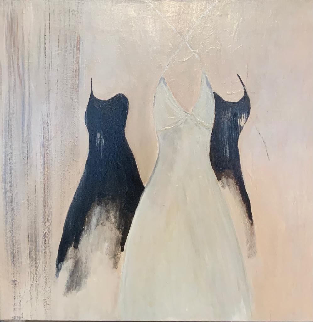 Schilderij Jurk, Antiek en Kunst, Kunst | Schilderijen | Modern, Ophalen