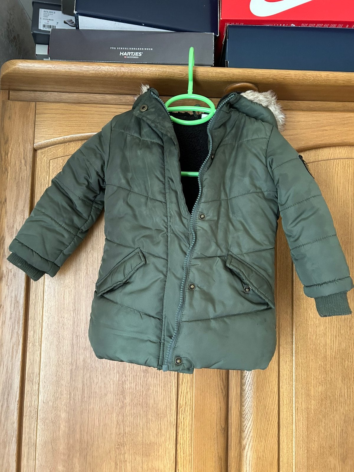Meisjes winter jas binnenkant met wol maat 92, Kinderen en Baby's, Ophalen, Gebruikt, Meisje, Jas