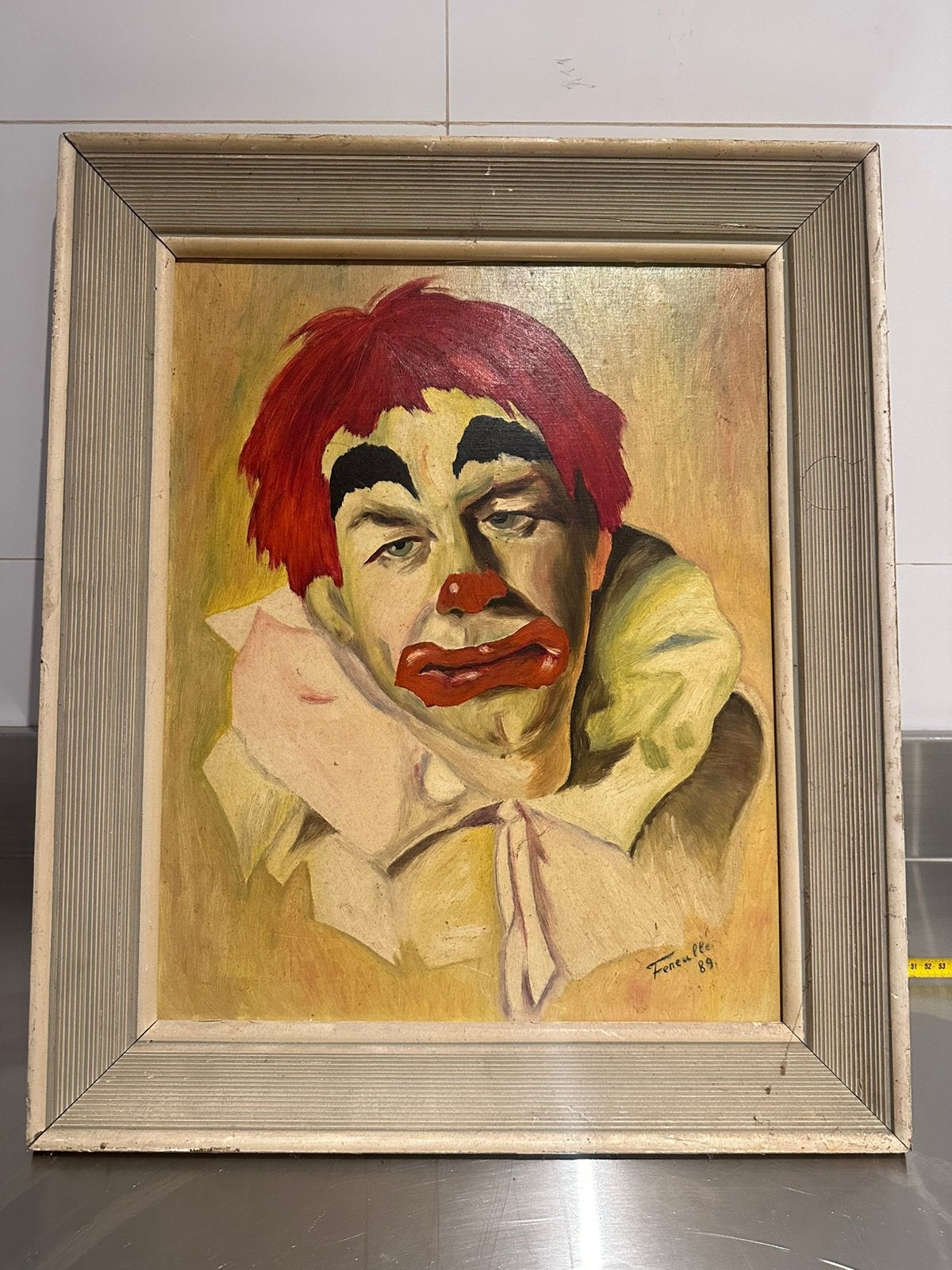 Schilderij Clown 1989, Ophalen
