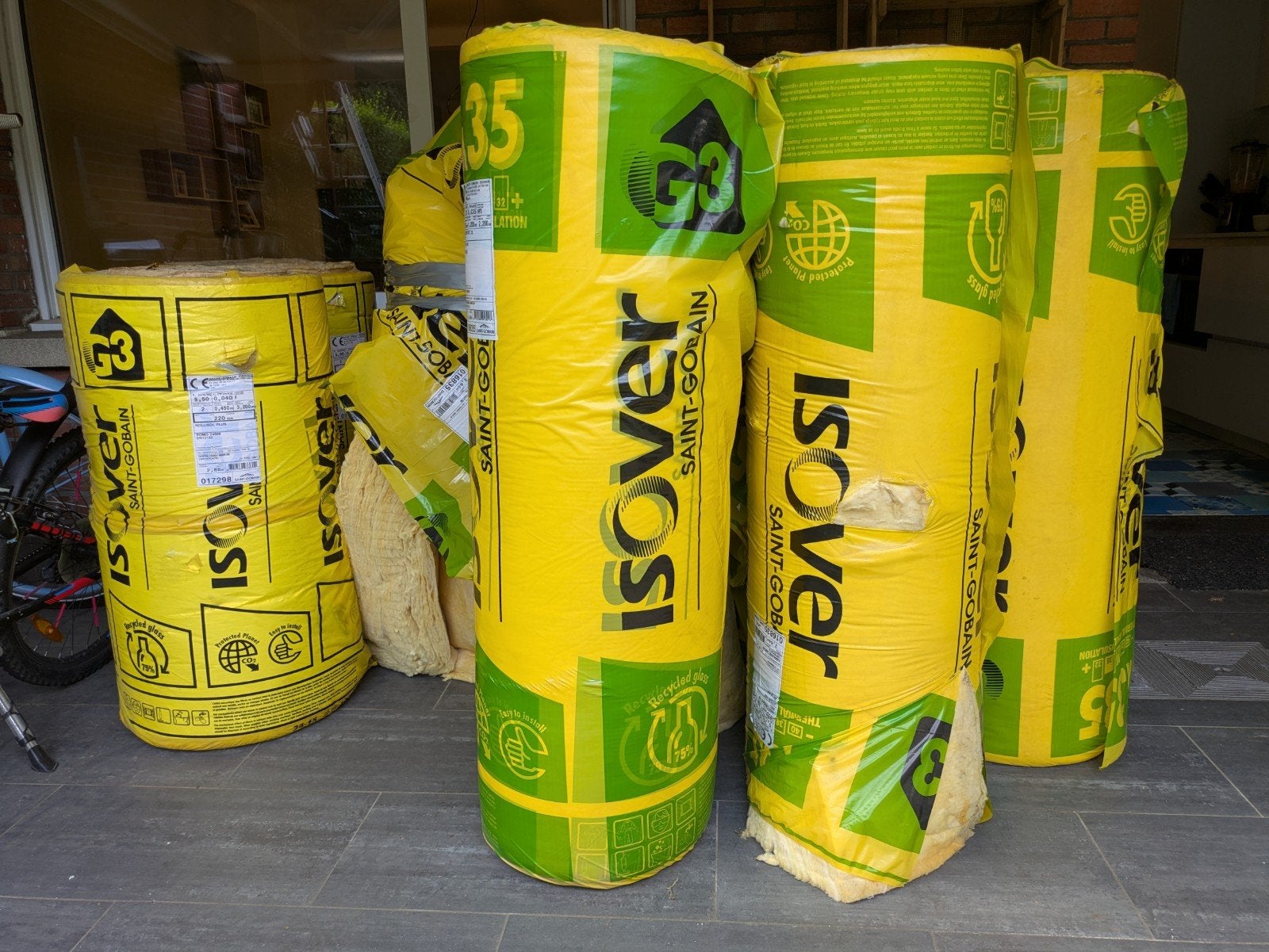 Lot glaswol Isover, Doe-het-zelf en Bouw, 12 cm of meer, Nieuw, Glaswol, Ophalen