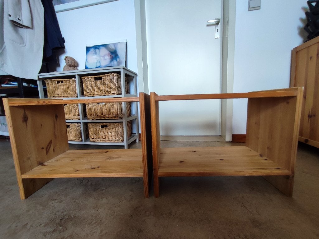 massief grenen nachtkastjes, Huis en Inrichting, Ophalen, Gebruikt, 45 tot 65 cm, Minder dan 55 cm
