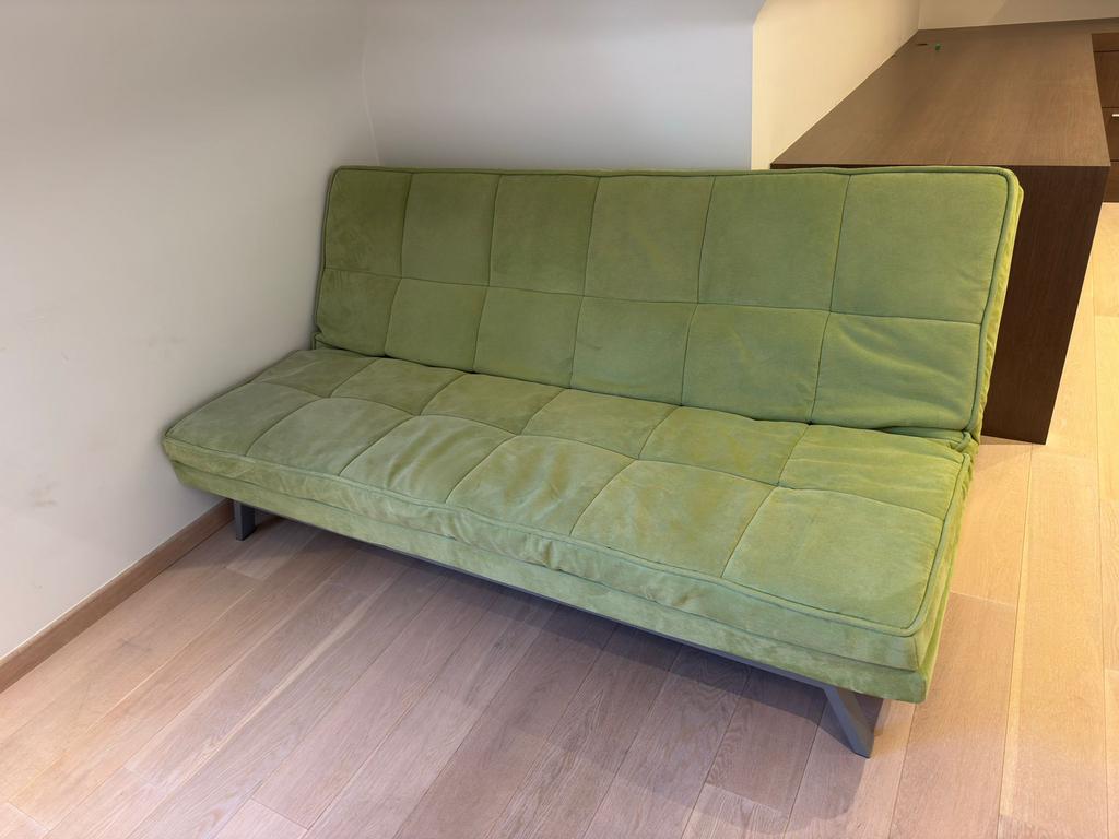 Slaapbank, Huis en Inrichting, Slaapkamer | Slaapbanken, Ophalen, Gebruikt, Twijfelaar, Groen